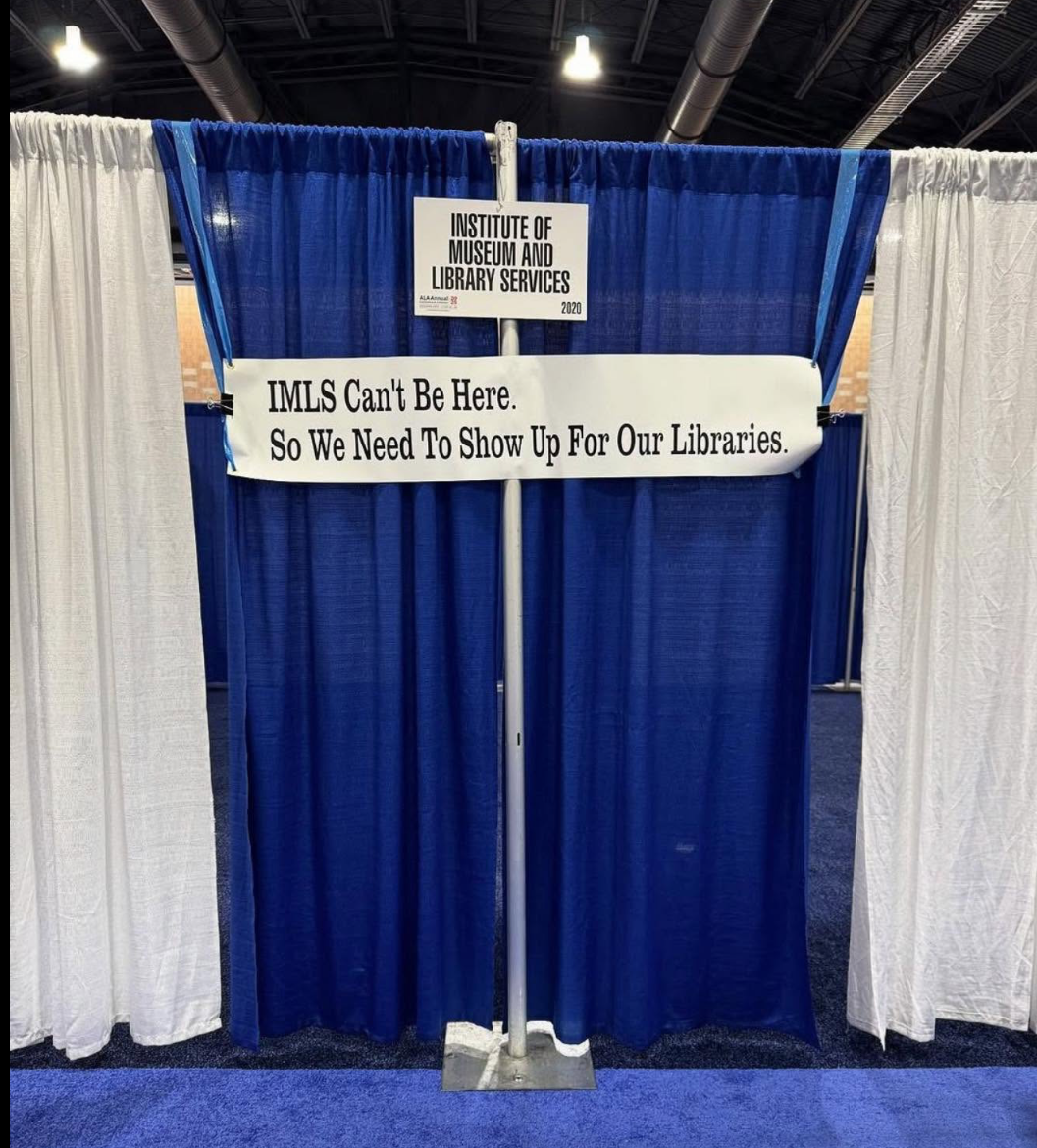Empty IMLS booth at the ALA conference